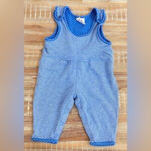 Hanna Andersson Blue baby romper overalls 100% cotton size 60(3-6m)